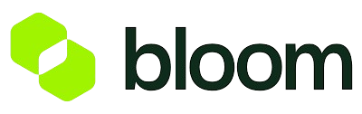 Bloom logo with green geometric icon and bold black text. Nepro Bloom logo with green geometric icon and bold black text.
