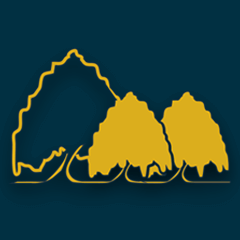 School logo featuring three stylised golden trees on a dark blue background.