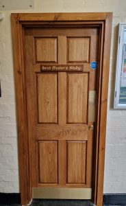 Fire door to the Head Master’s Study in a refurbished school building funded through CIF.